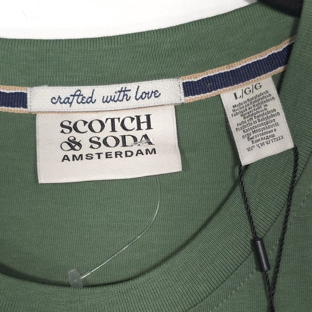 SCOTH & SODA AMSTERDAM New LARGE T-Shirt Green Graphic Front Crew Short Sleeve - Picture 6 of 9